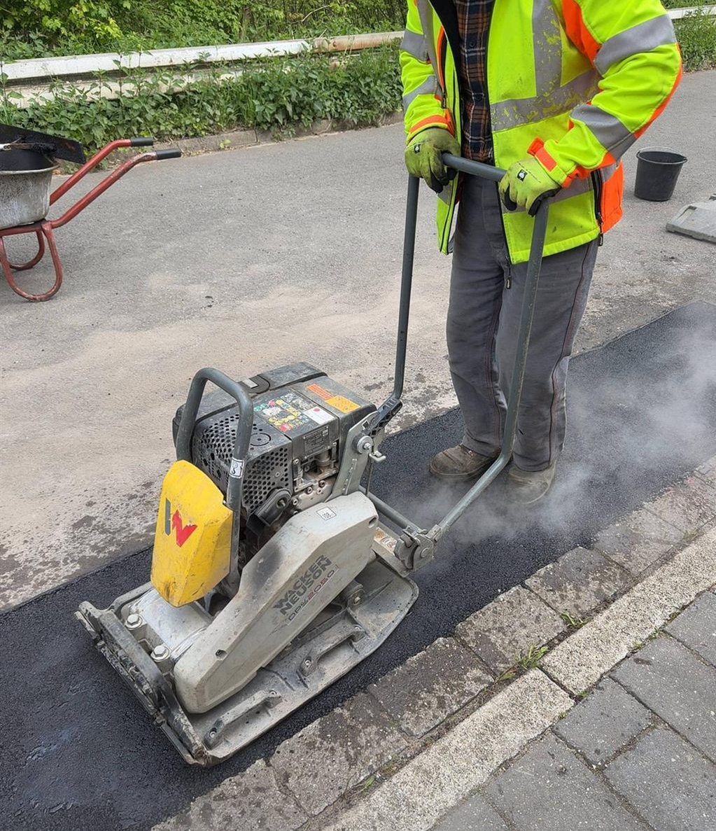 Pflasterarbeiten auf der Baustelle